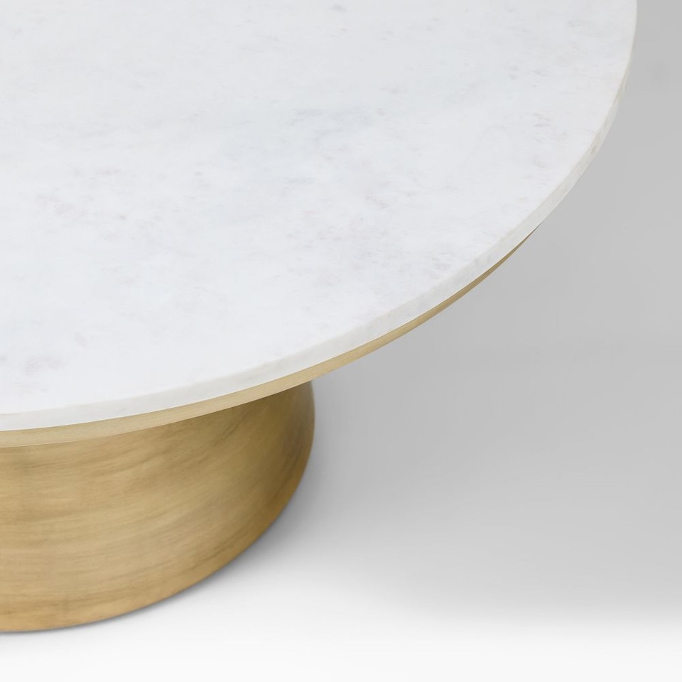 MarbleTopped Pedestal Coffee Table (77 cm) West Elm Australia